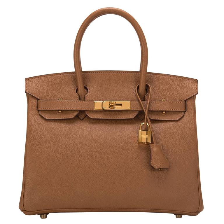 Hermes Alezan Togo Birkin 30cm Gold Hardware